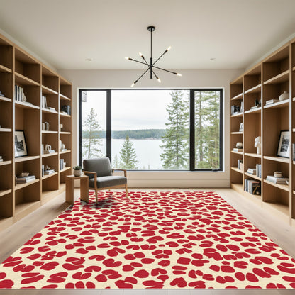 Crimson Blotchy Spots Rug