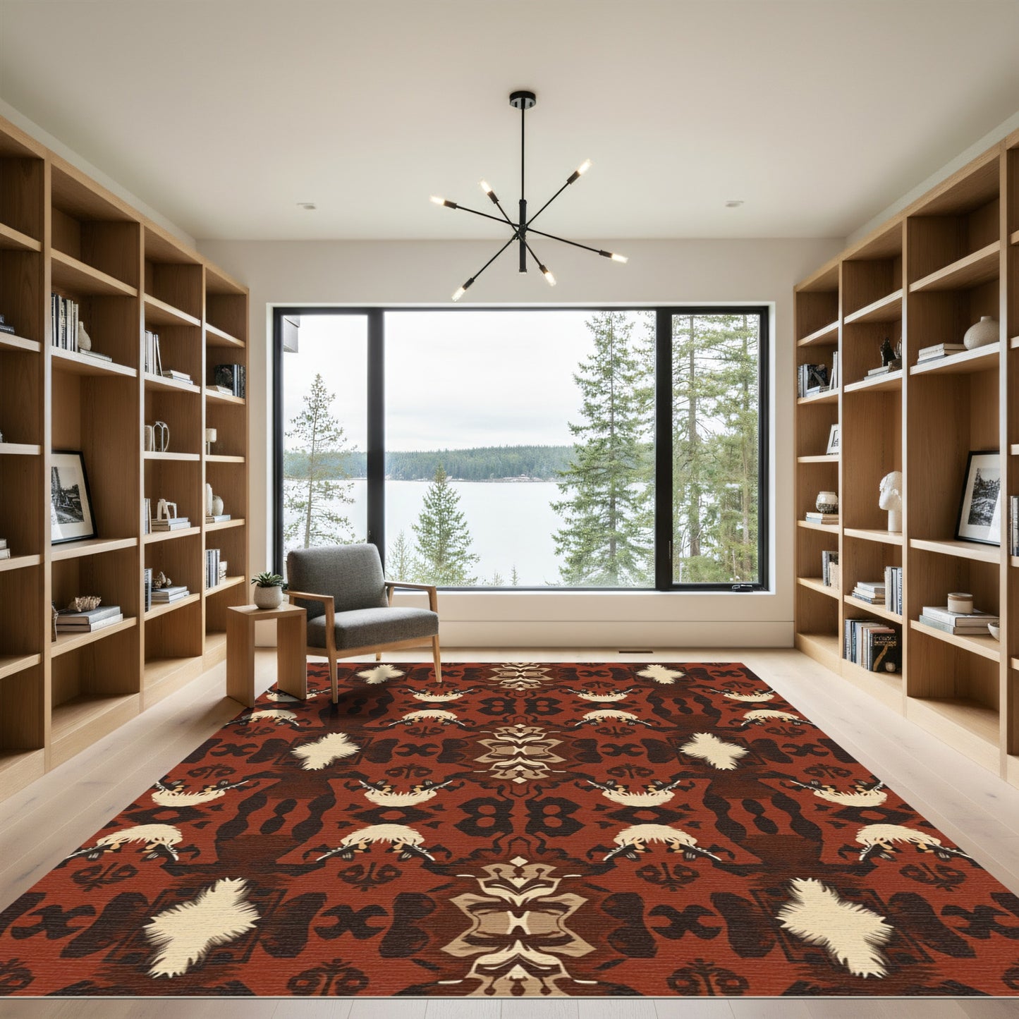 Rustic Earthy Tone Tribal Medallion Rug