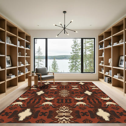 Rustic Earthy Tone Tribal Medallion Rug
