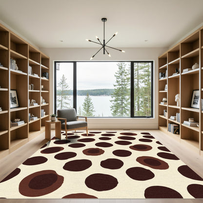 Brown Spotty Organic Shape Rug