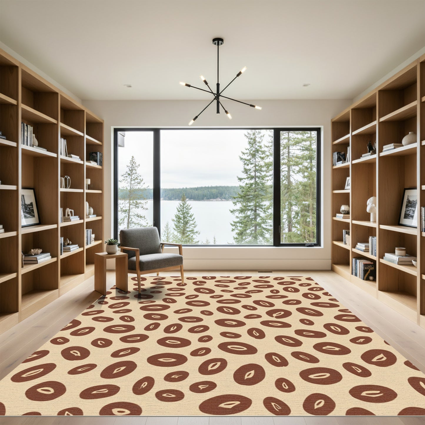 Brown Oval Speckled Earth Tone Rug