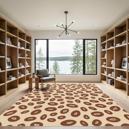 Brown Oval Speckled Earth Tone Rug