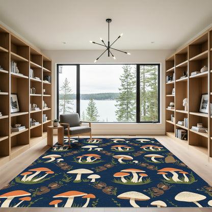 Autumn Forest Mushroom Cluster Rug