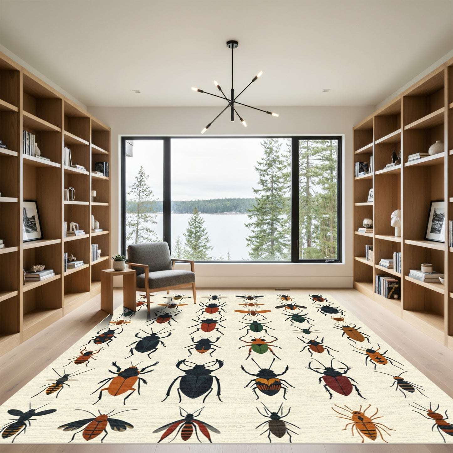Charming Insect Illustration Arrangement Rug