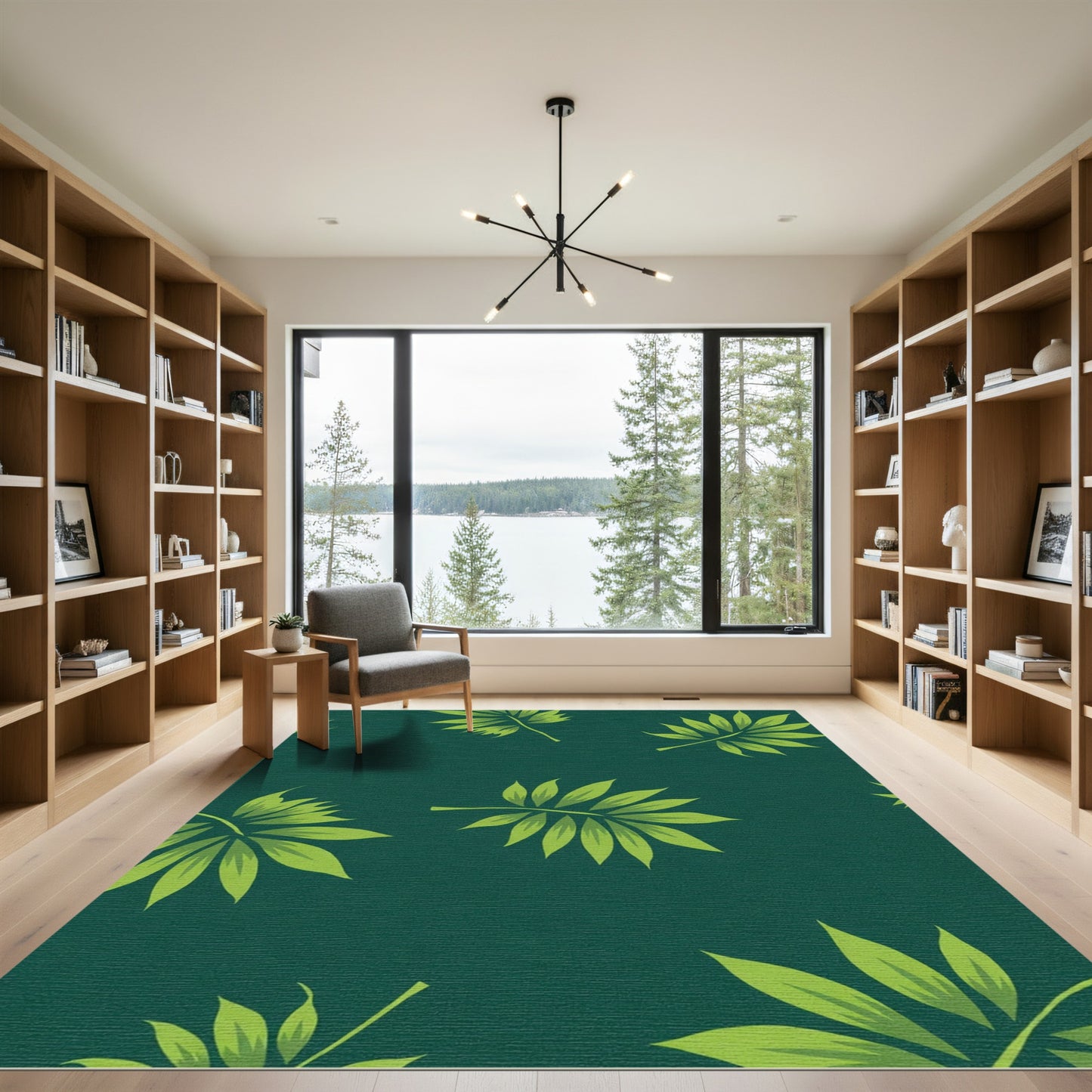 Verdant Palm Fronds Scatter Rug