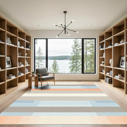 Soft Horizontal Stripe Block Rug