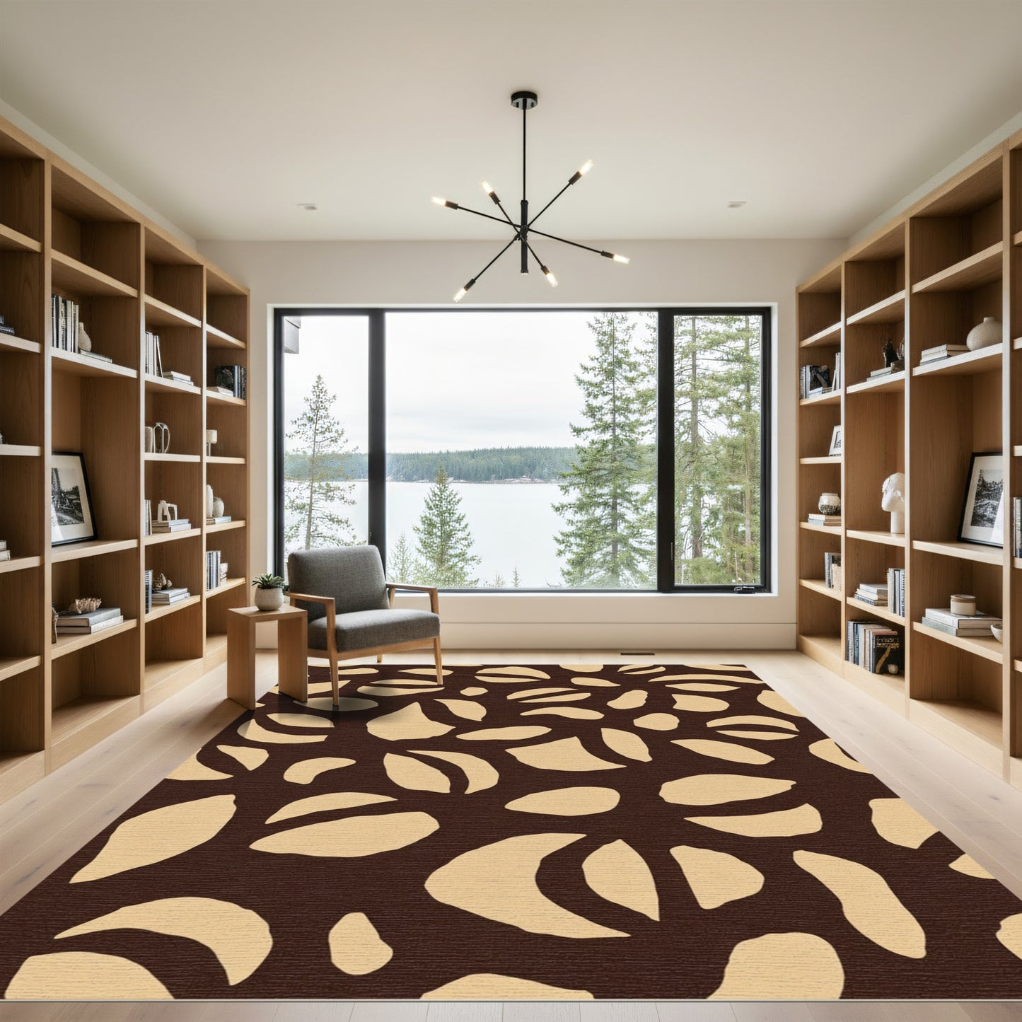 Organic Tan Irregular Shapes Rug