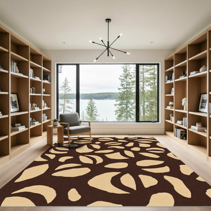 Organic Tan Irregular Shapes Rug