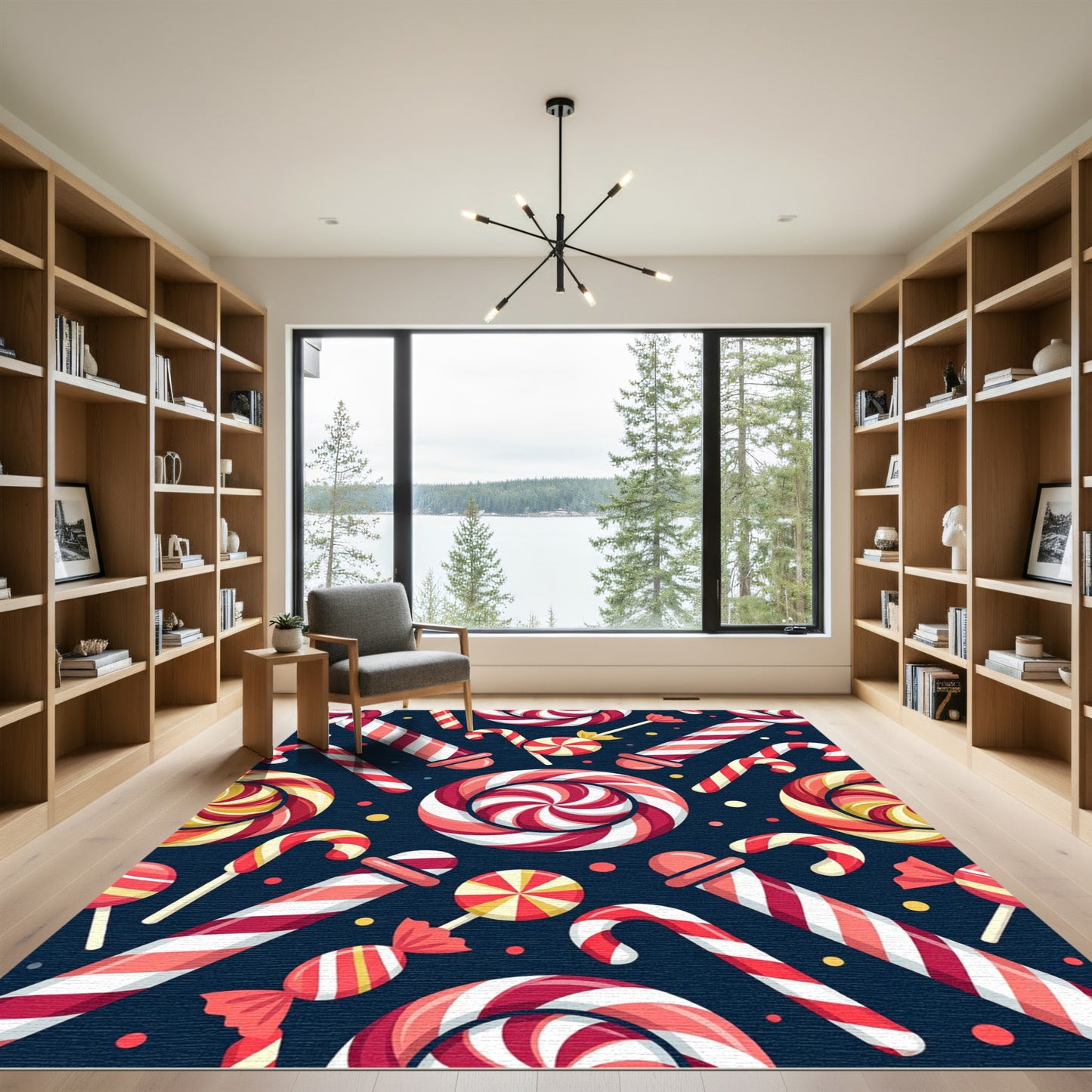 Red White Swirl Candy Cane Collection Rug