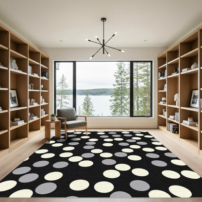 Abstract Scattered Circles And Dots Rug