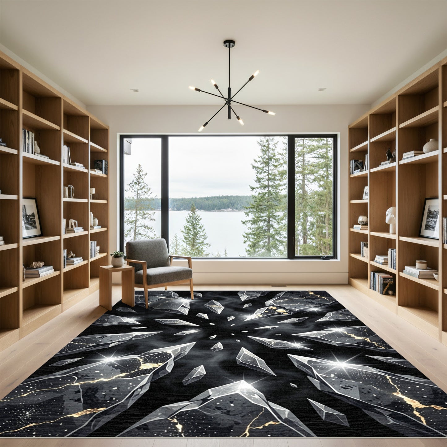 Chic Geometric Crystal Shards Rug