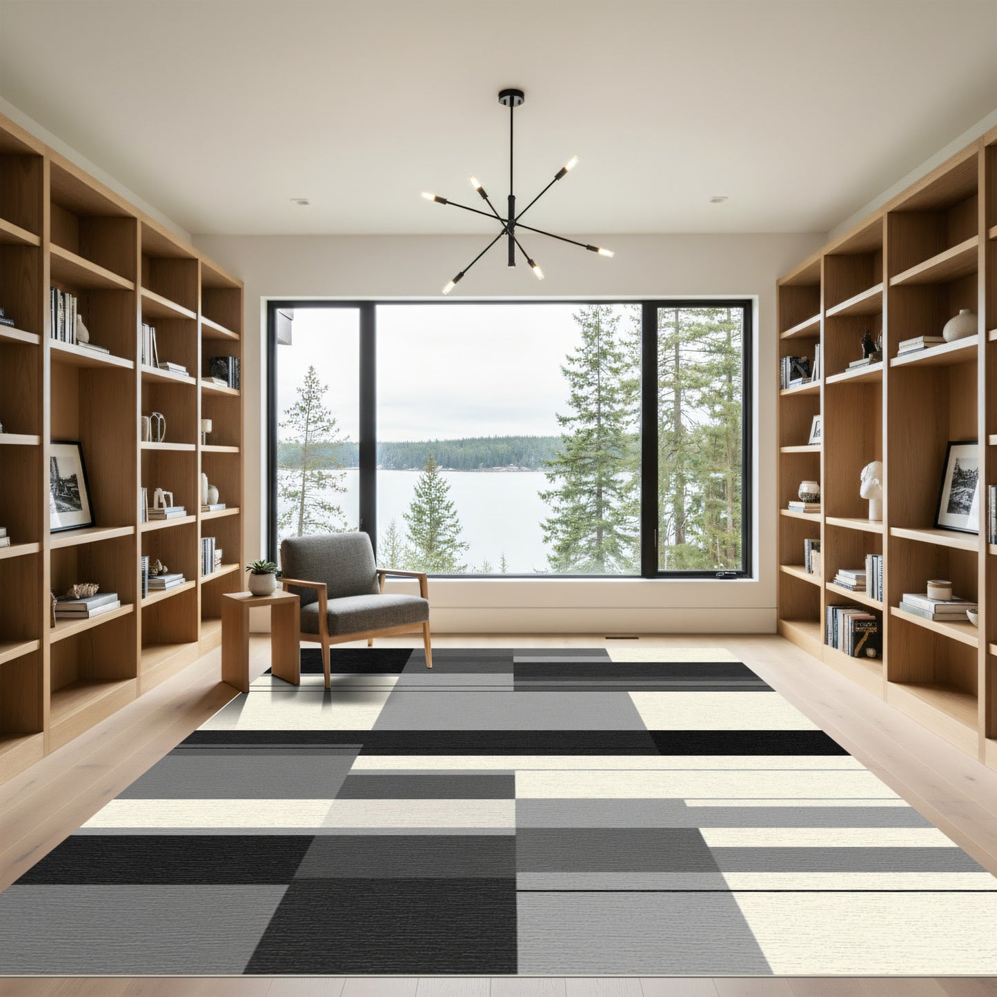 Mid-century Modern Geometric Blocks Rug