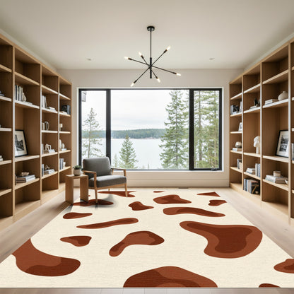 Brown Creamy Mottled Patchwork Rug