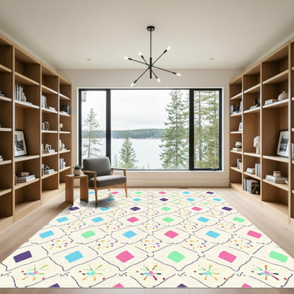 Joyful Diamond Dots Rhombus Cascade Rug