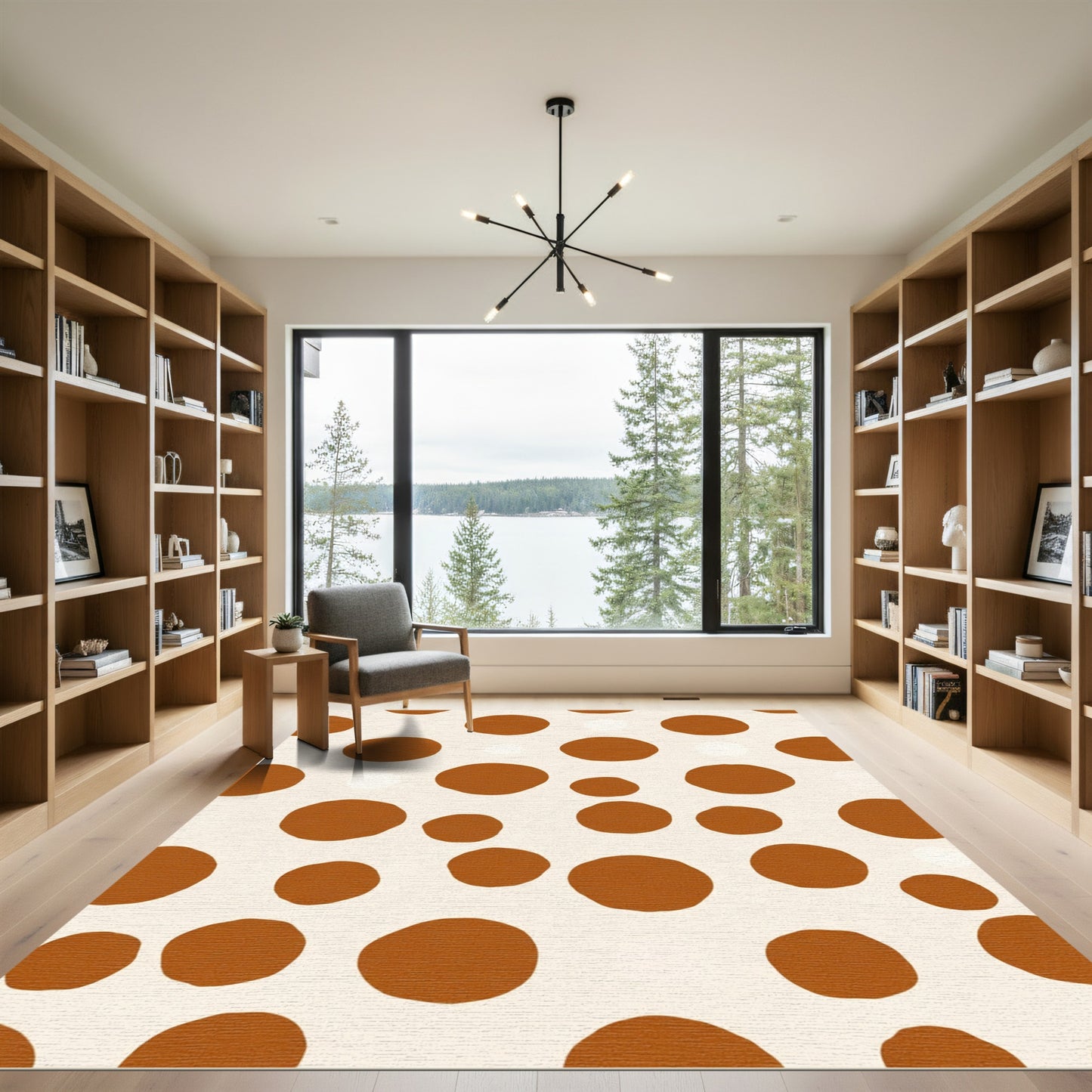 Warm Cinnamon Dot Scatter Rug