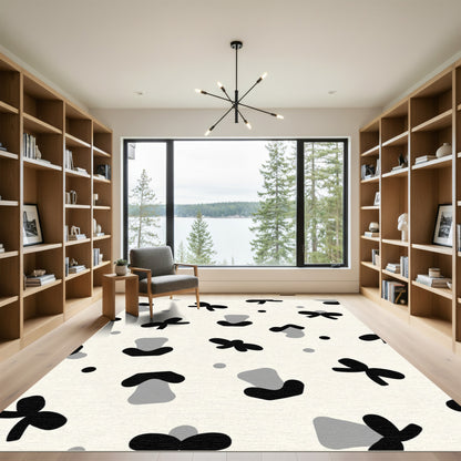 Monochromatic Geometric Bow Mushroom Scatter Rug