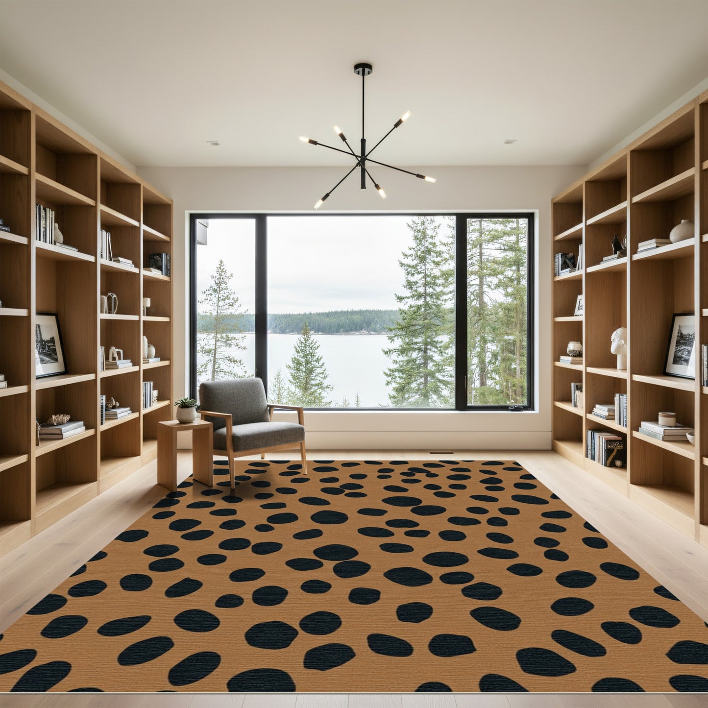 Tan Black Dalmatian Spots Rug