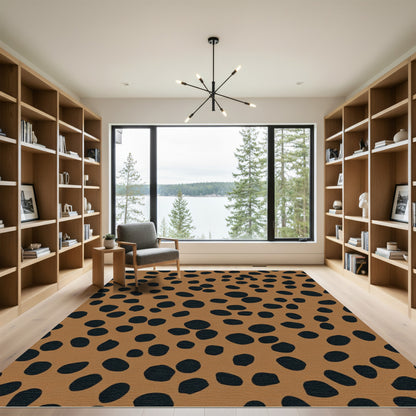 Tan Black Dalmatian Spots Rug