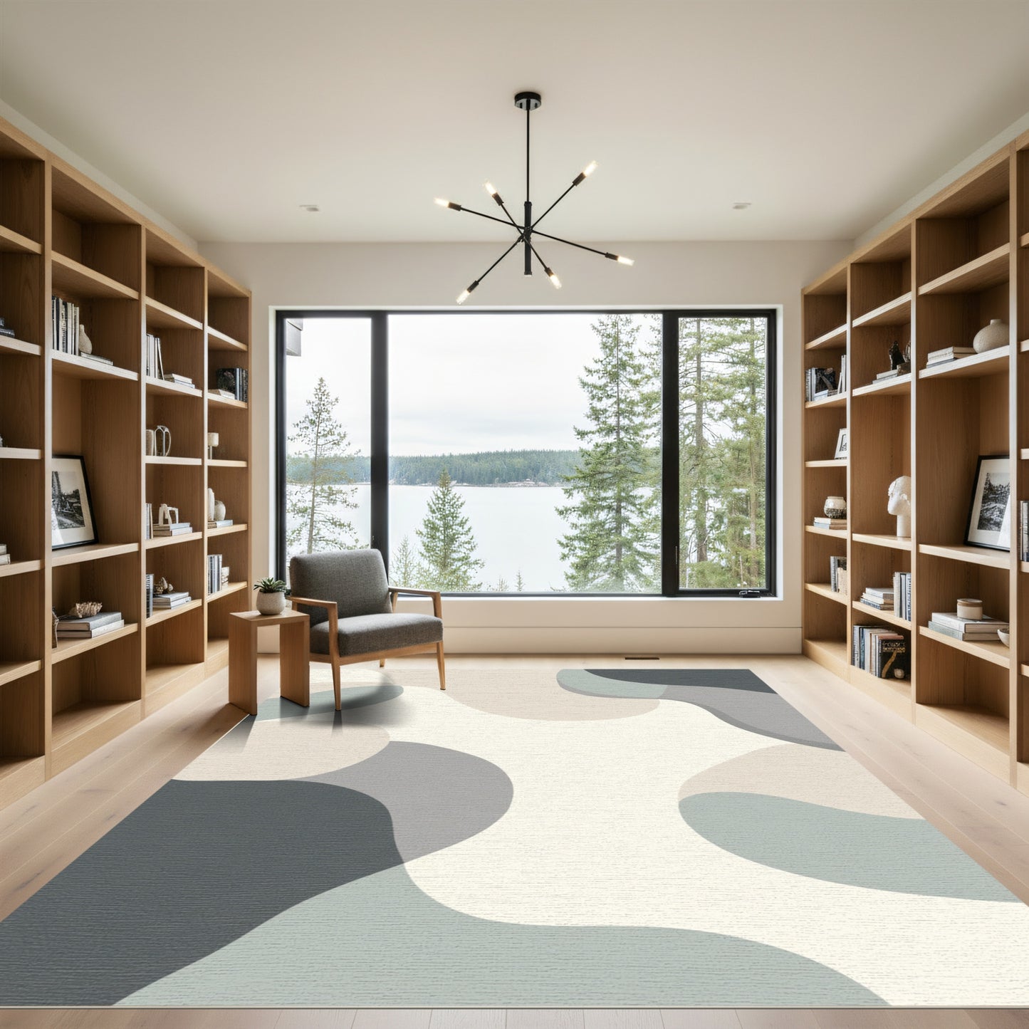 Organic Abstract Neutral Amorphous Blend Rug