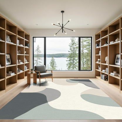 Organic Abstract Neutral Amorphous Blend Rug