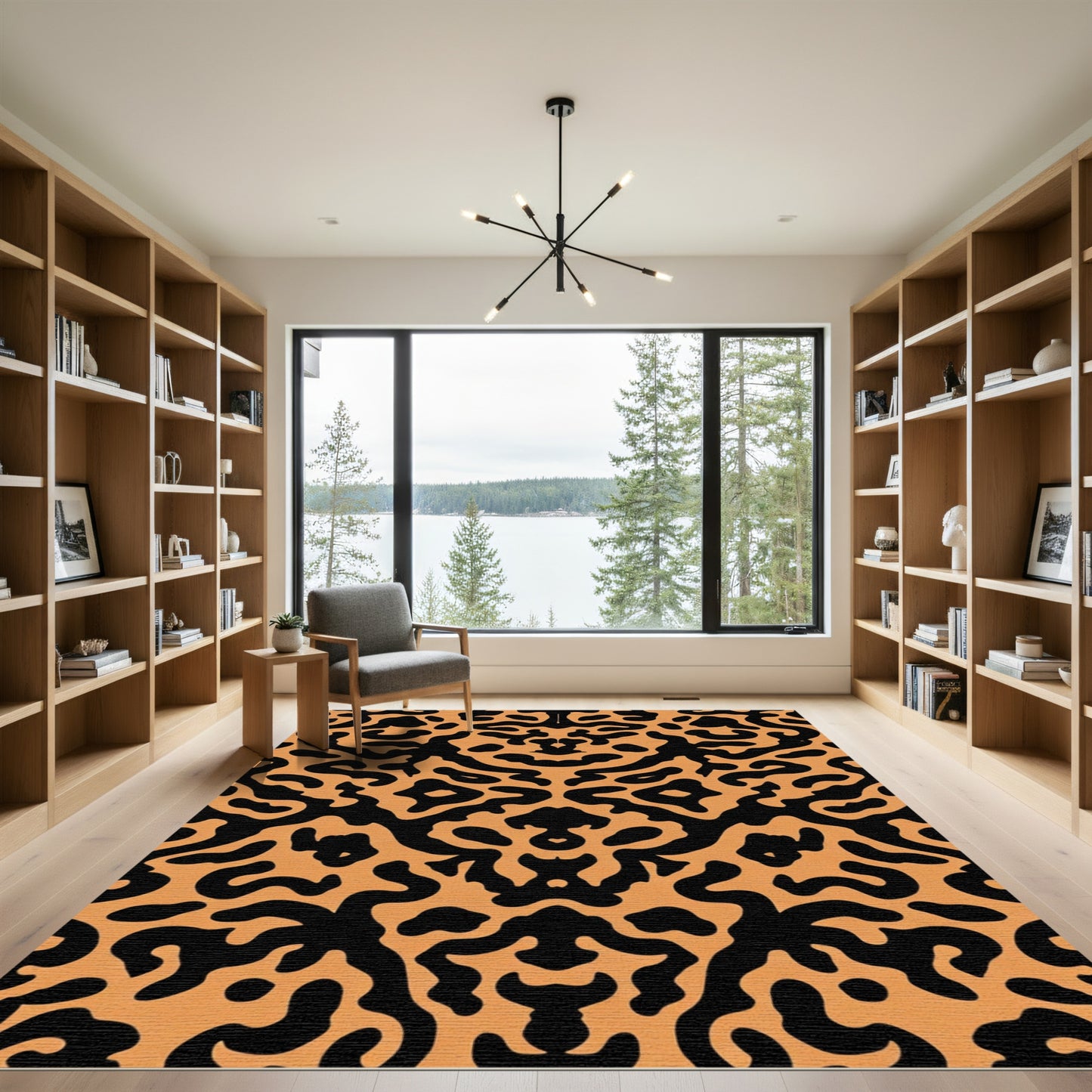 Amber Black Organic Symmetry Rug