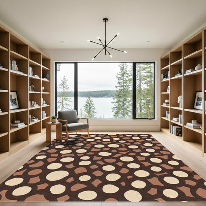 Earthy Circles Cluster Composition Rug