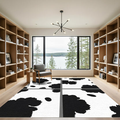 Cow Print Abstract Art Rug