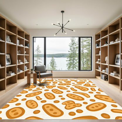 Cream Orange Amoeba Cluster Rug