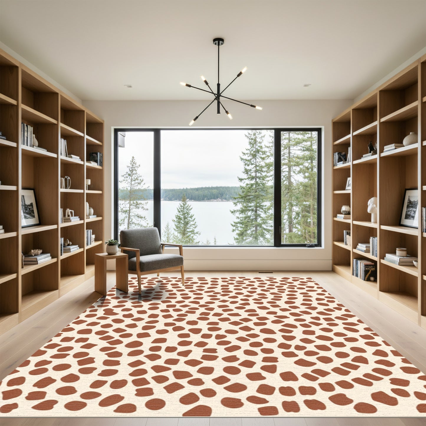 Organic Brown Spots Cream Rug