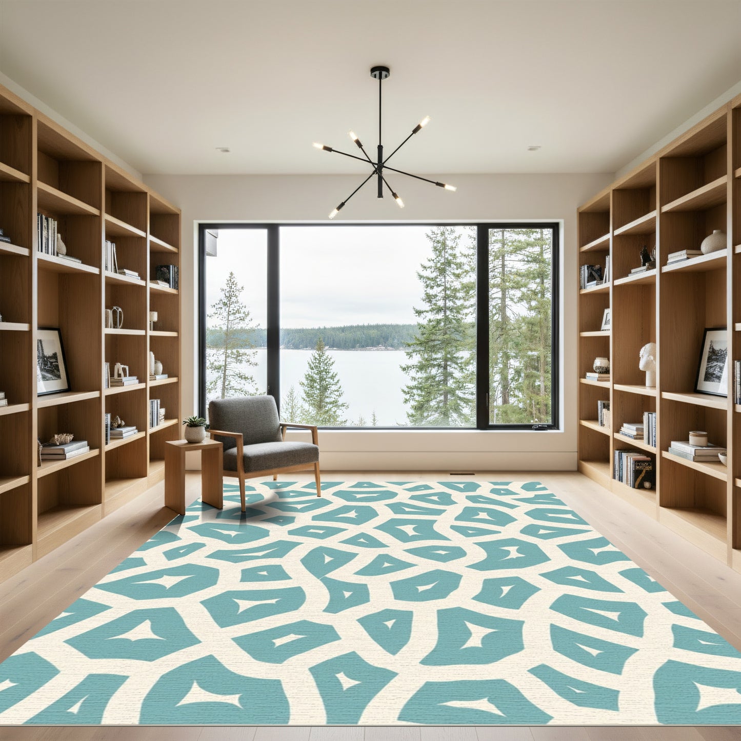 Aqua Cream Organic Cell Rug