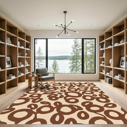 Brown Organic Circle Vine Rug