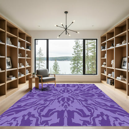 Mauve Swirling Organic Mandala Rug
