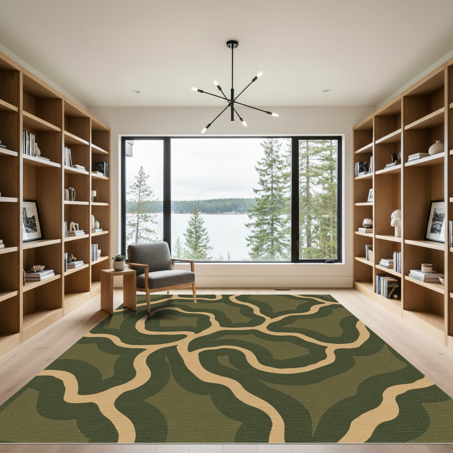 Earthy Camouflage Organic Swirls Rug