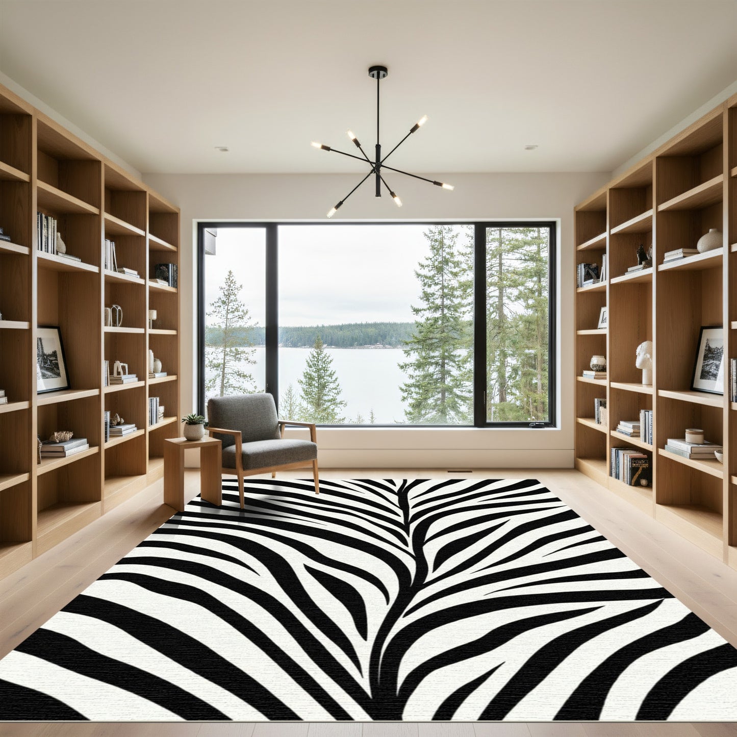Stripe Natural Woodland Swirl Rug