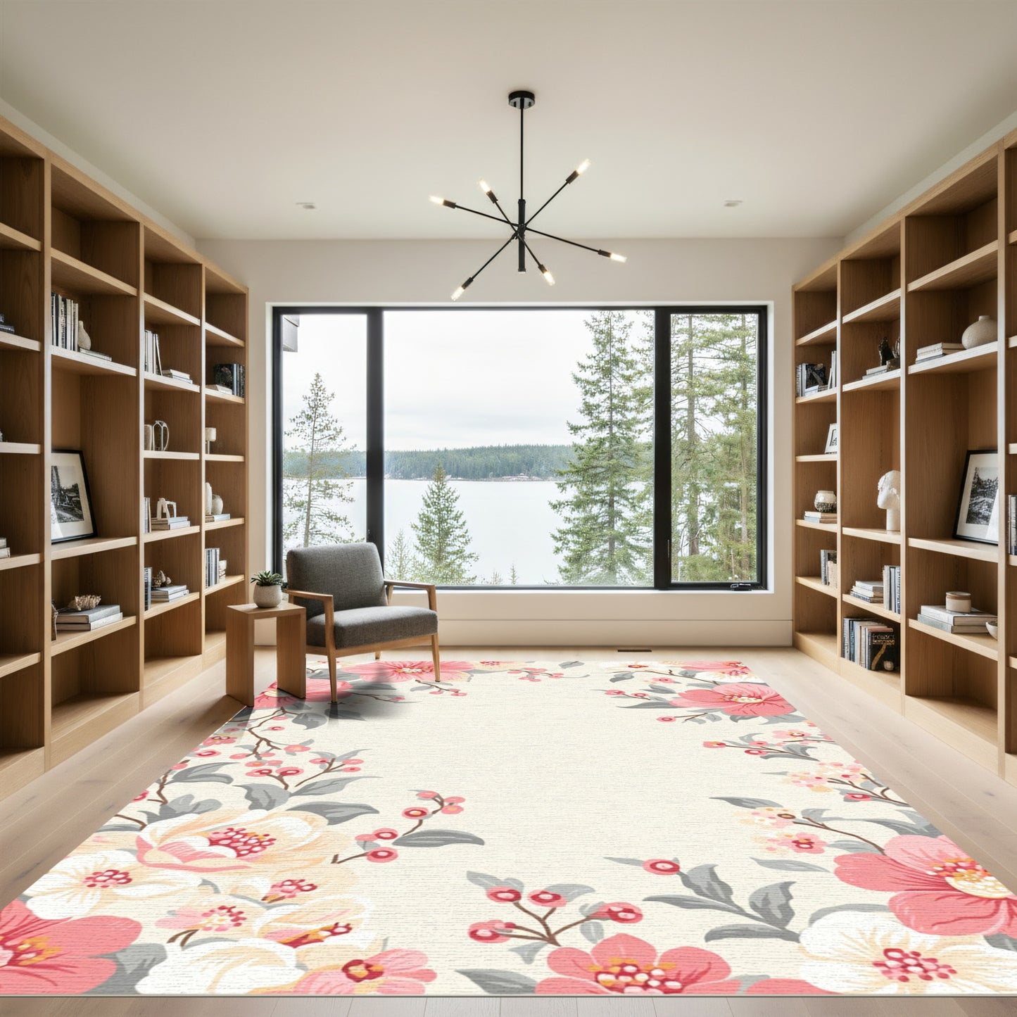 Vintage Pink Floral Berry Blossom Rug