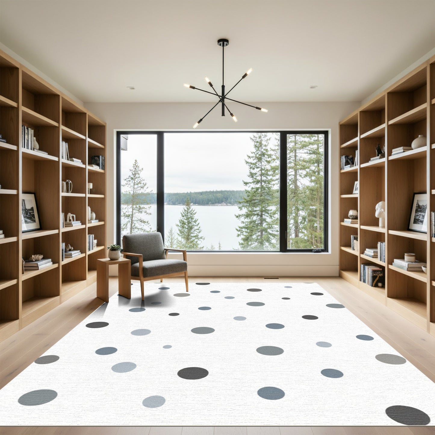 Muted Polka Dot Spot Cluster Rug