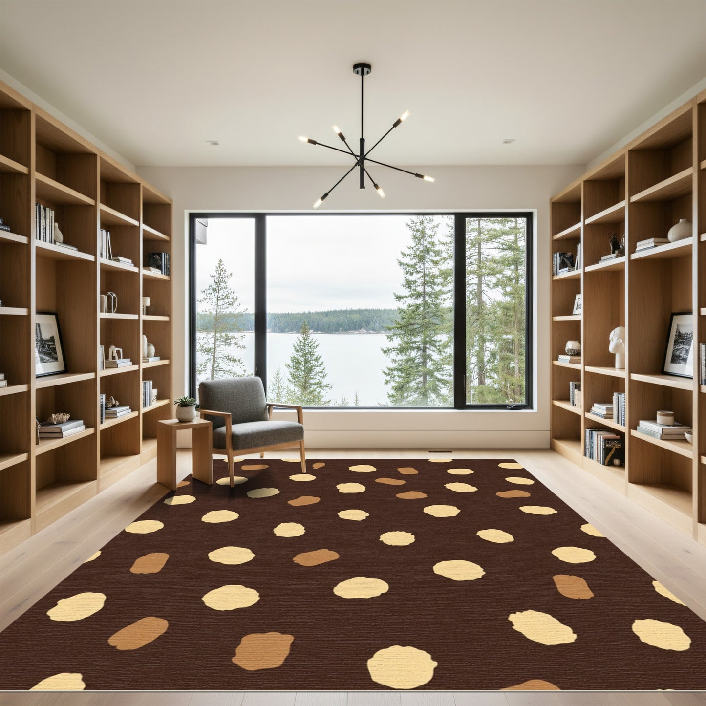 Random Light Dots Cream Aura Rug