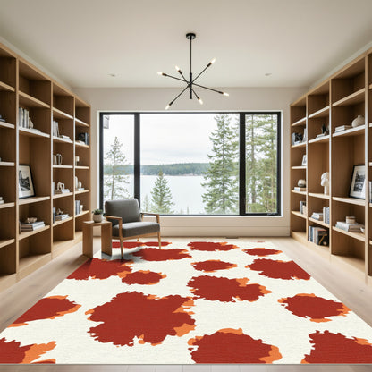 Rusty Orange Irregular Spots Rug