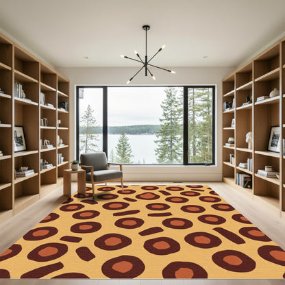 Brown Spots on Orange Background Rug