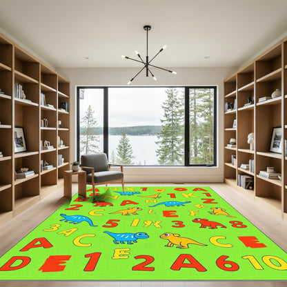 Dinosaur Alphabet Collage Rug