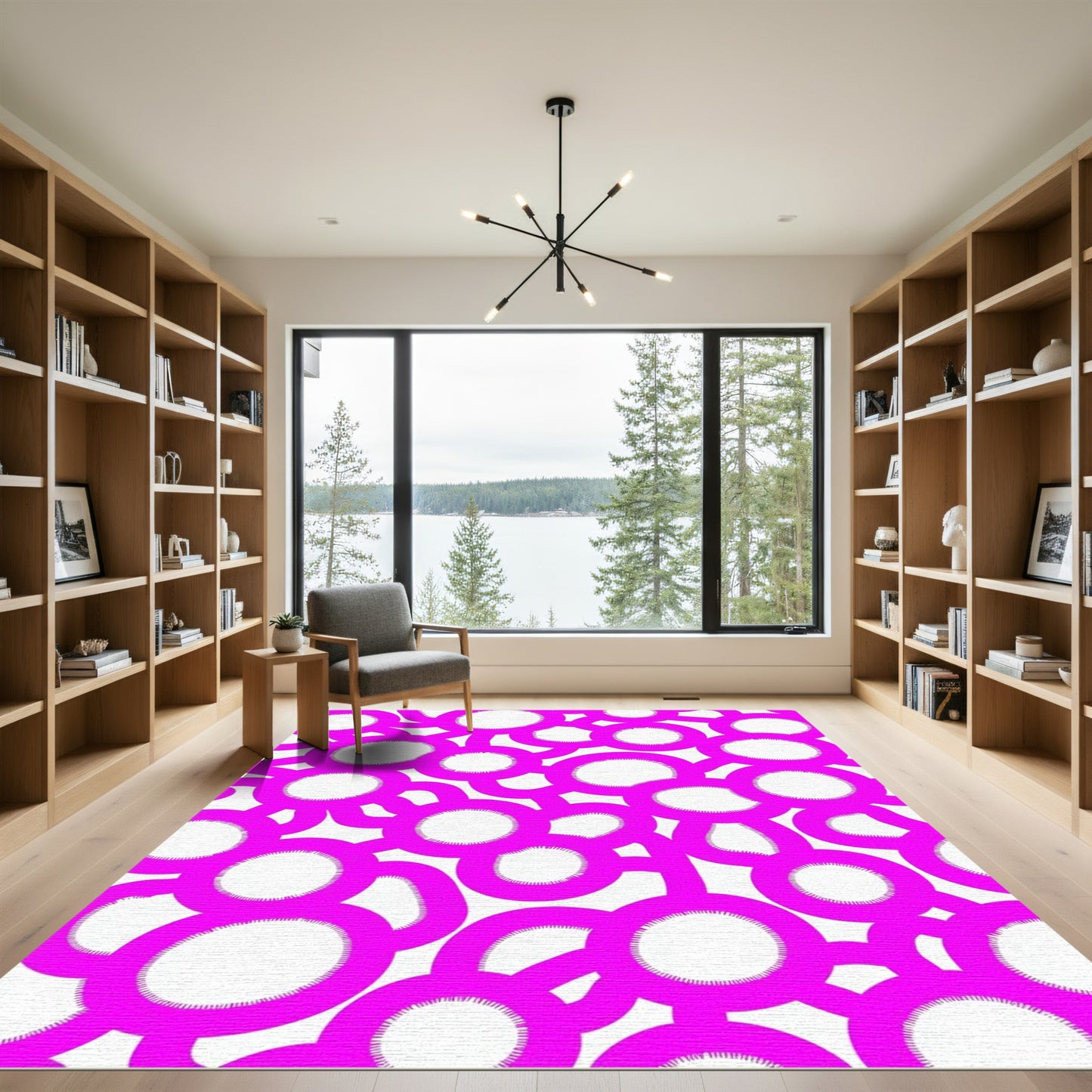 Vibrant Pink Bubble Cluster Rug
