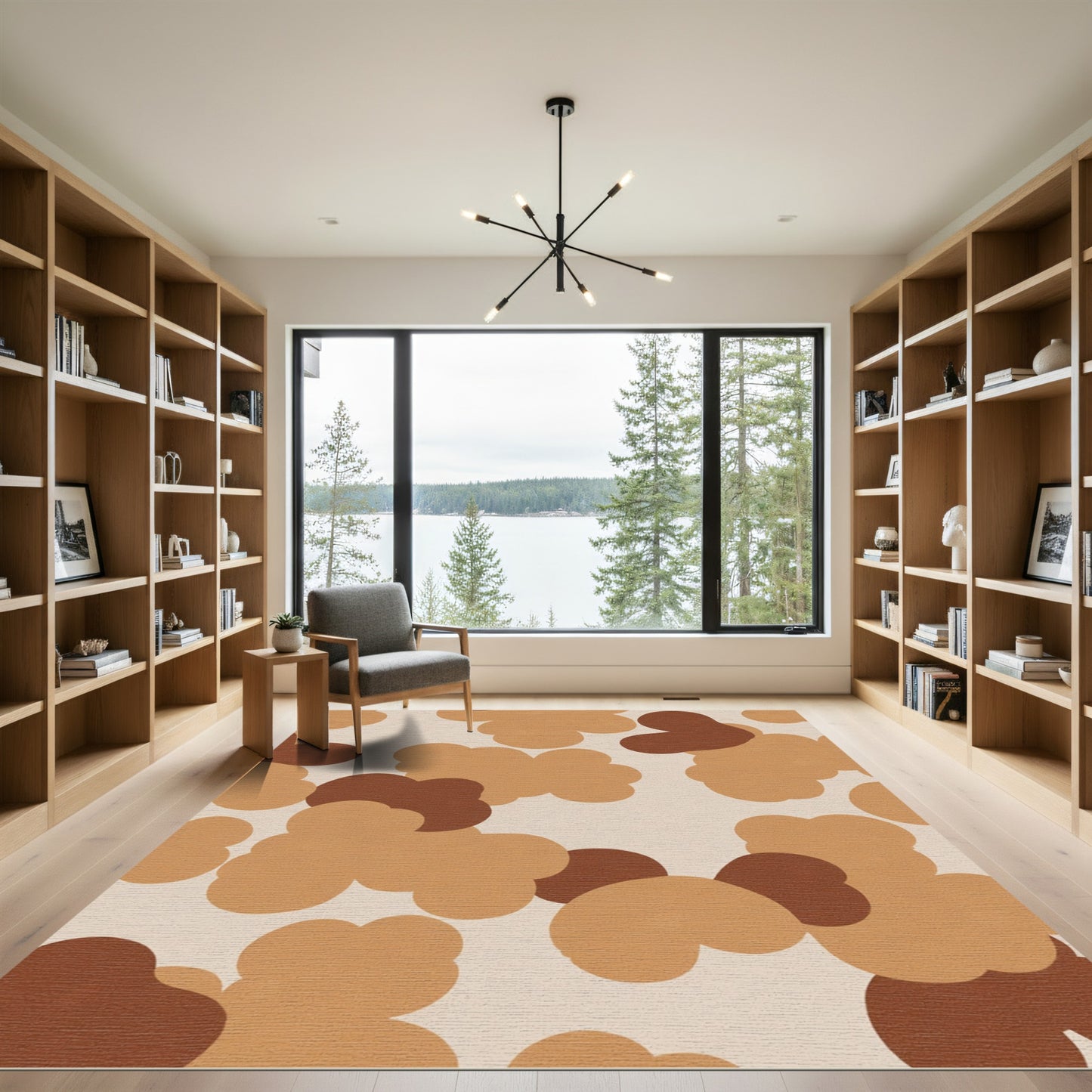 Brown Cloud Organic Arrangement Rug