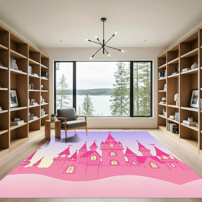 Sweet Pink Castle Skyline Rug