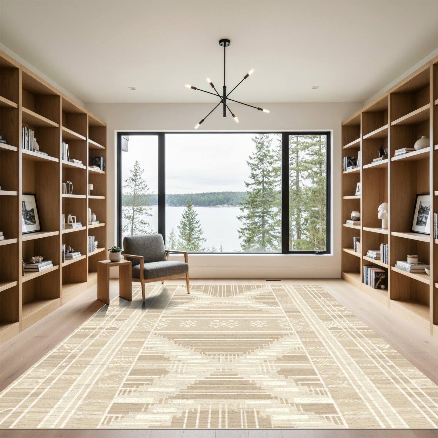 Earthy Geometric Diamond Staircase Rug