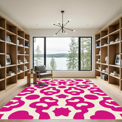 Bold Magenta Floral Abstract Rug