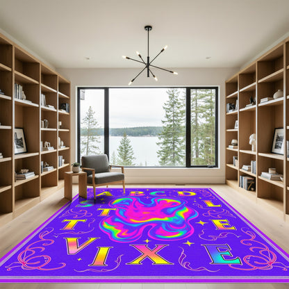 Psychedelic Alphabet Liquid Swirl Rug