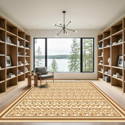 Earthy Tones Geometric Stripe Rug