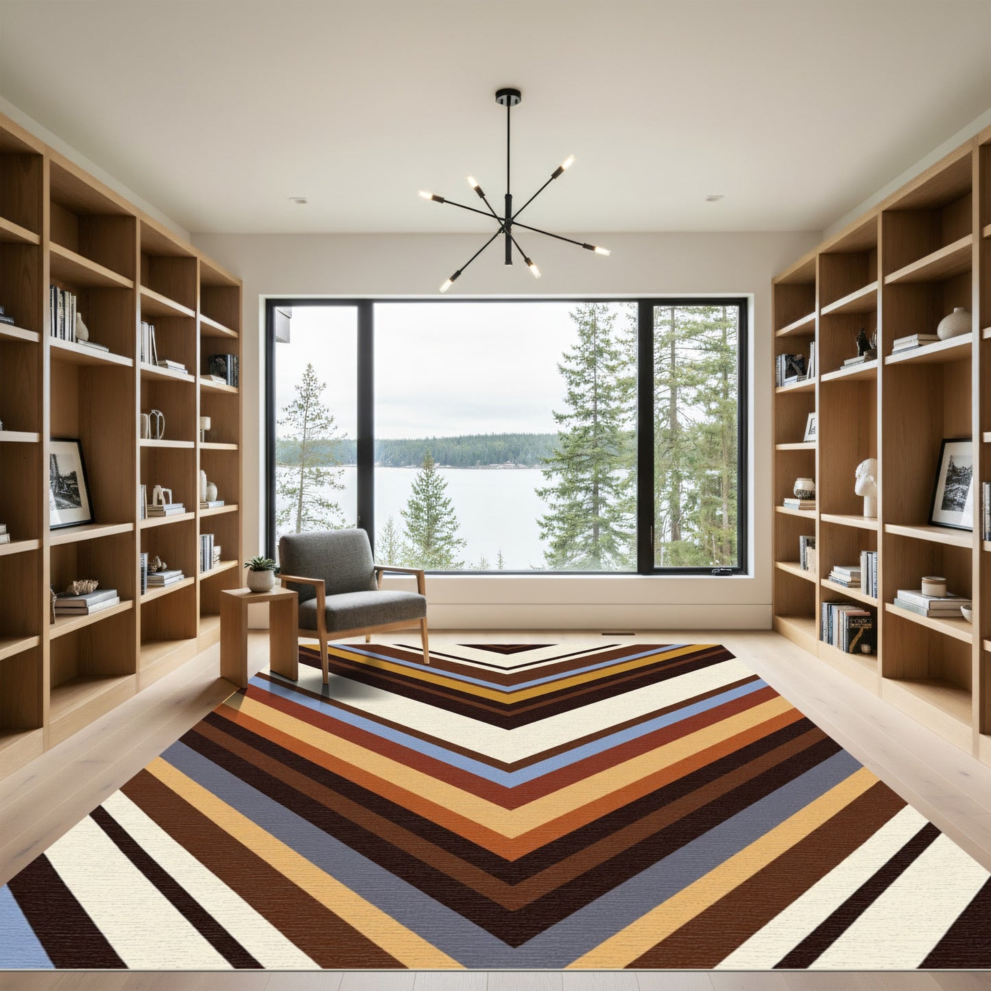 Earthy Chevron Stripes Rug