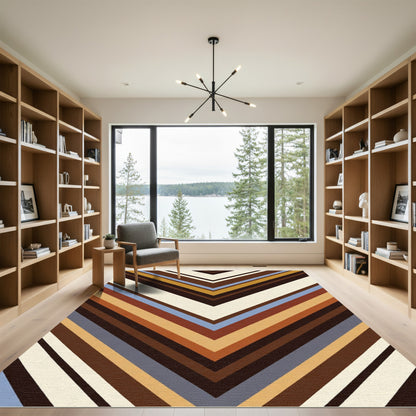 Earthy Chevron Stripes Rug