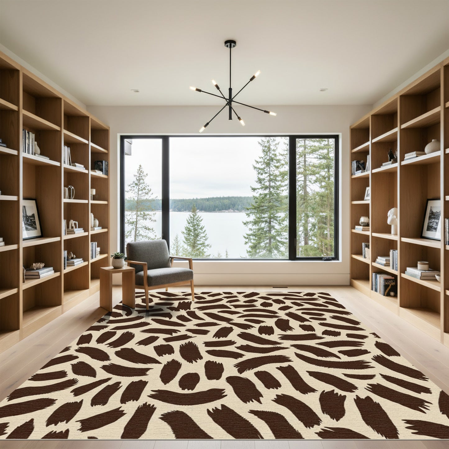 Brown Speckled Brush Strokes Rug